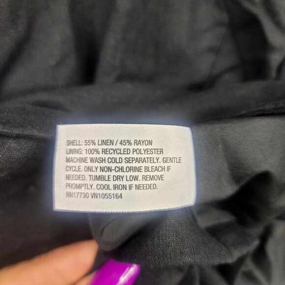 A New Day Womens Cropped Linen Blend Blazer One Button Closure Black Size 3X - Picture 5 of 7